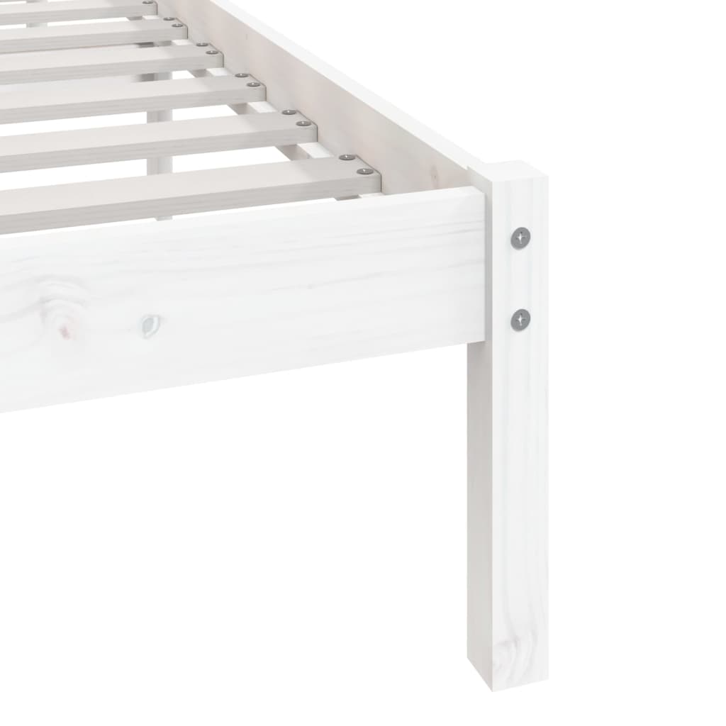 Bed Frame without Mattress White 120x190 cm Small Double Solid Wood Pine