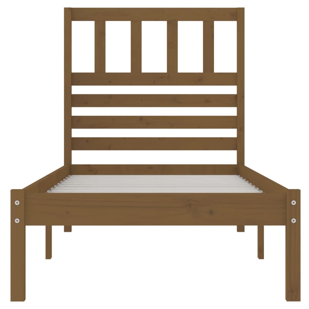 Bed Frame without Mattress Honey Brown Solid Wood Pine 100x200 cm