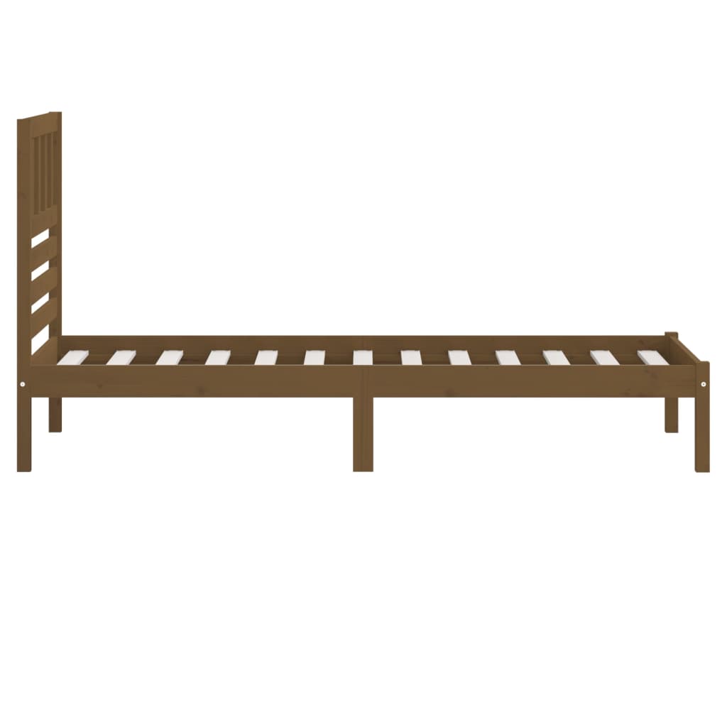 Bed Frame without Mattress Honey Brown Solid Wood Pine 100x200 cm