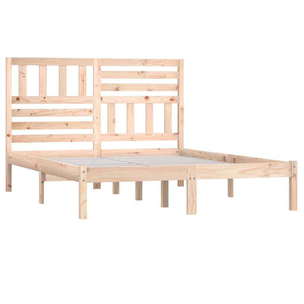 Bed Frame without Mattress Solid Wood Pine 140x200 cm