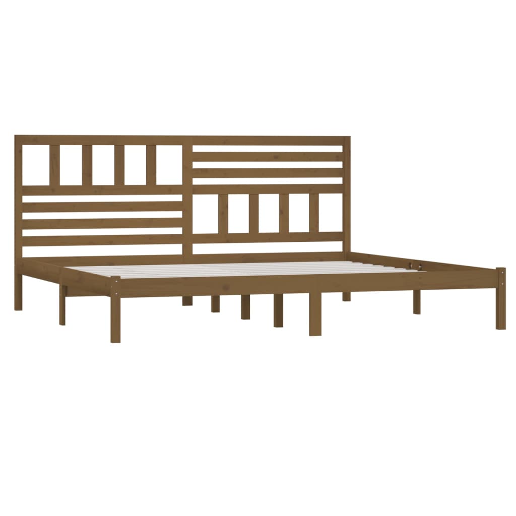 Bed Frame without Mattress Honey Brown Solid Wood Pine 200x200 cm