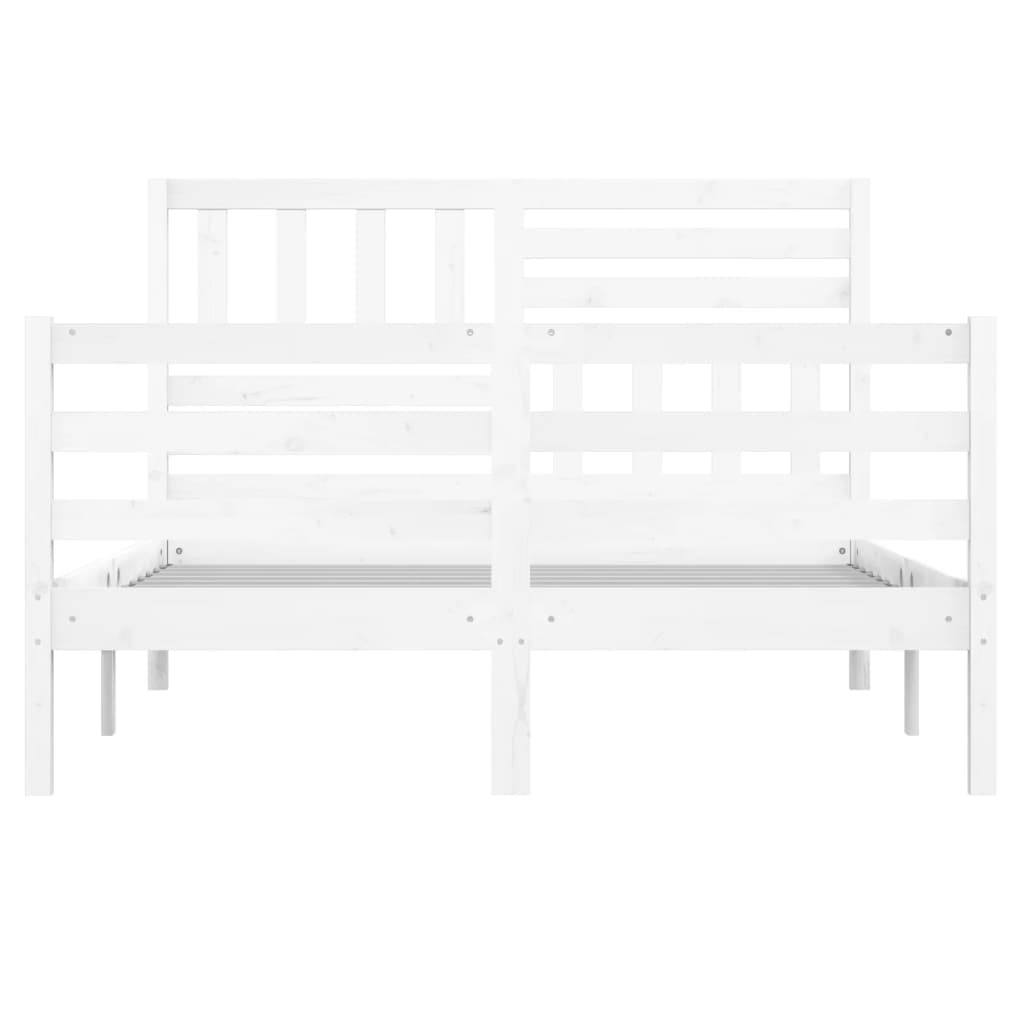 Bed Frame without Mattress White Solid Wood 160x200 cm