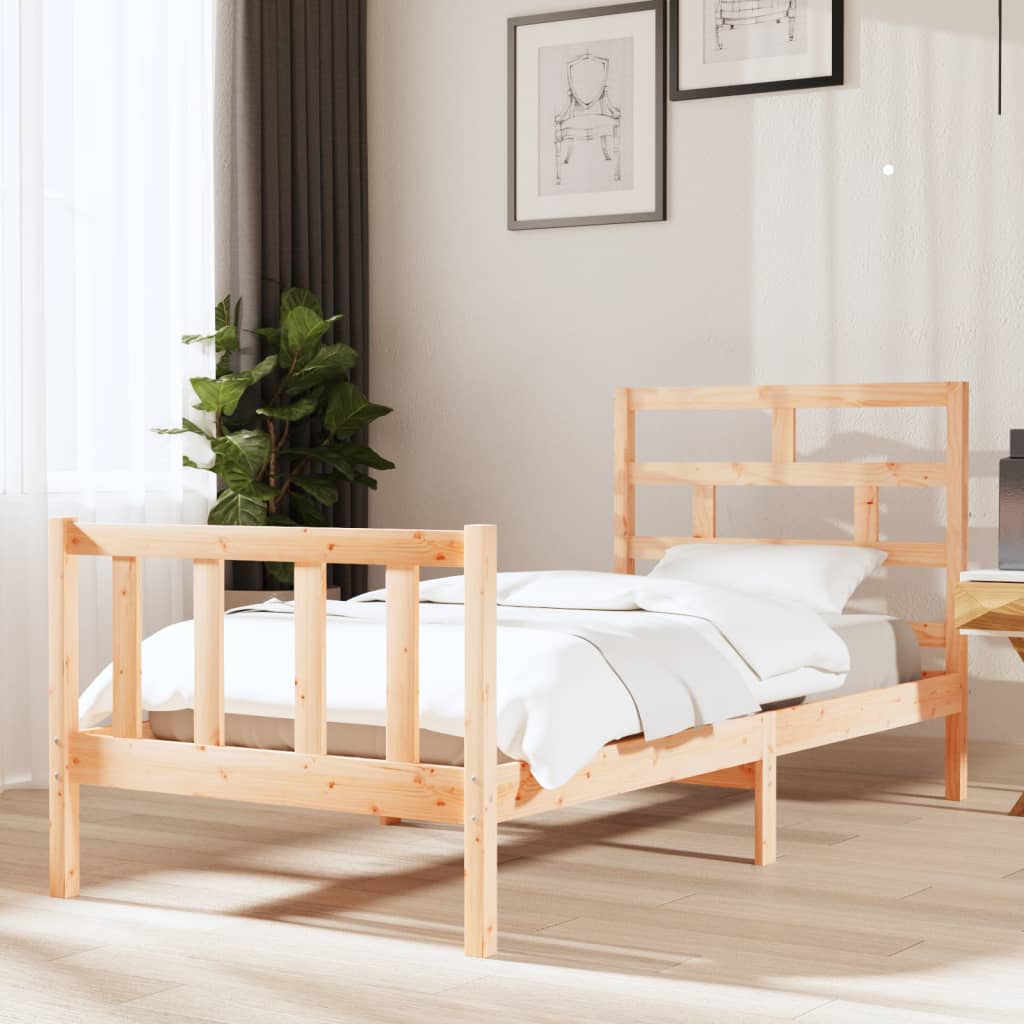 Bed Frame without Mattress Solid Wood Pine Single