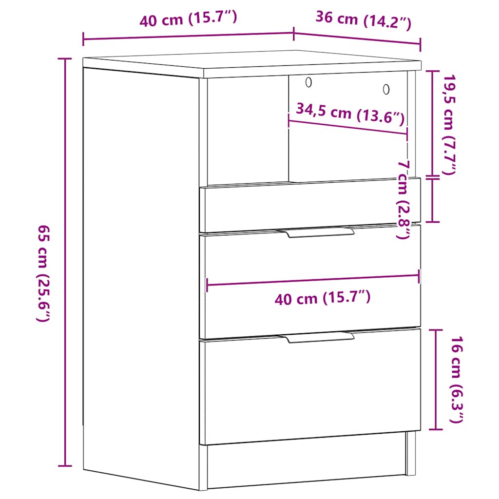 Bedside Cabinets 2 pcs Sonoma Oak Engineered Wood