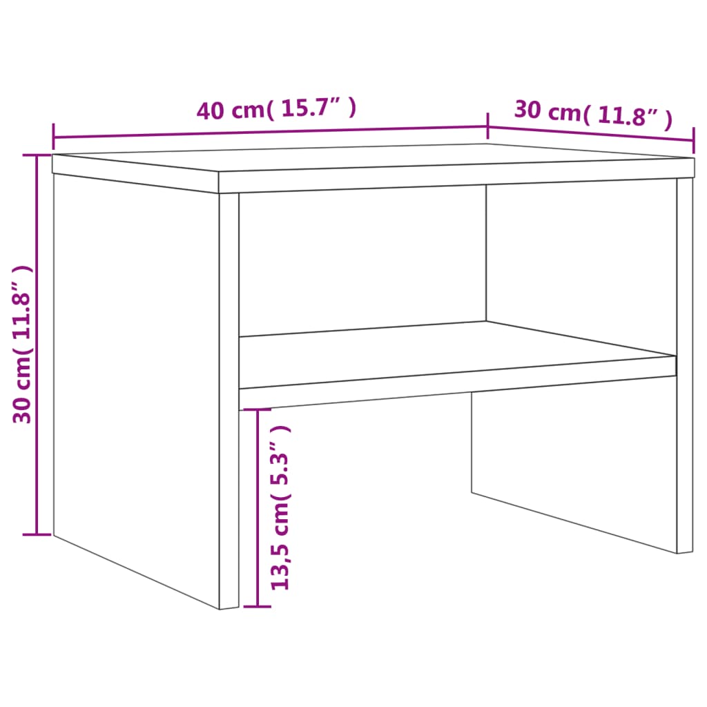Bedside Cabinet Grey Sonoma 40x30x30 cm Engineered Wood
