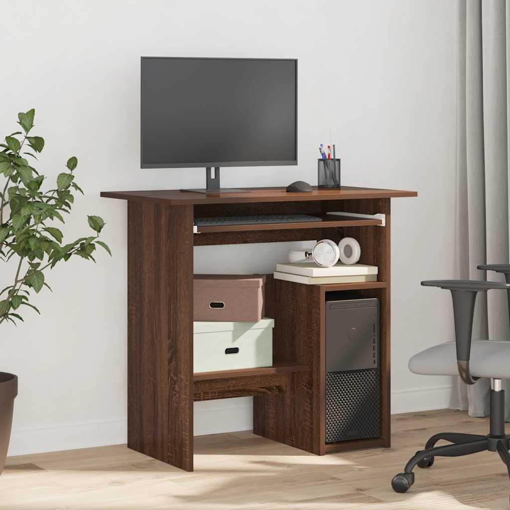 Desk Brown Oak 80x45x74 cm Engineered Wood