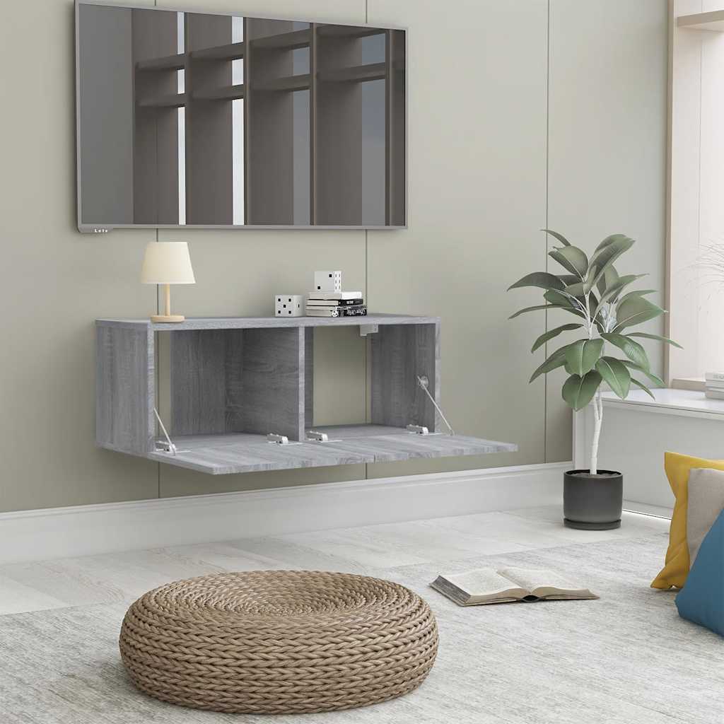 TV Cabinet Grey Sonoma 80x30x30 cm Engineered Wood