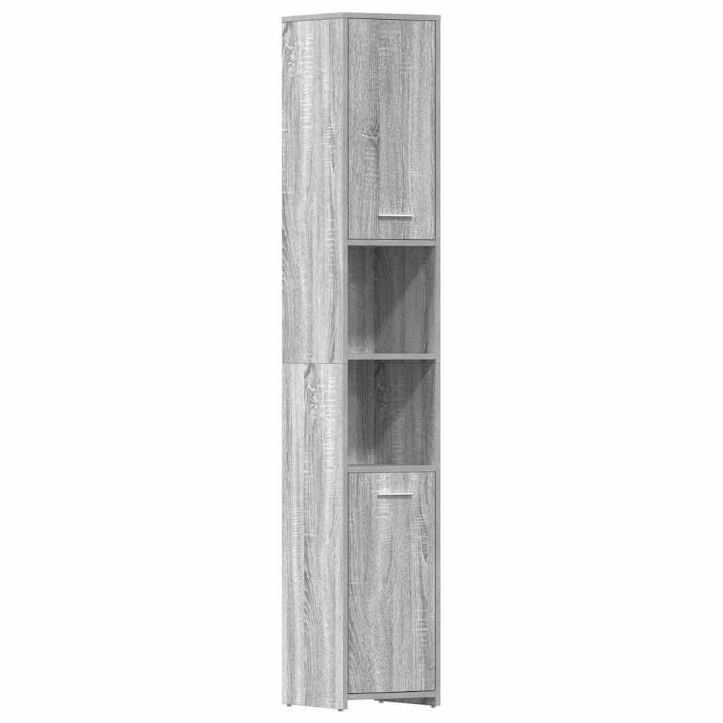 Bathroom Cabinet Grey Sonoma 30x30x183.5 cm Engineered Wood