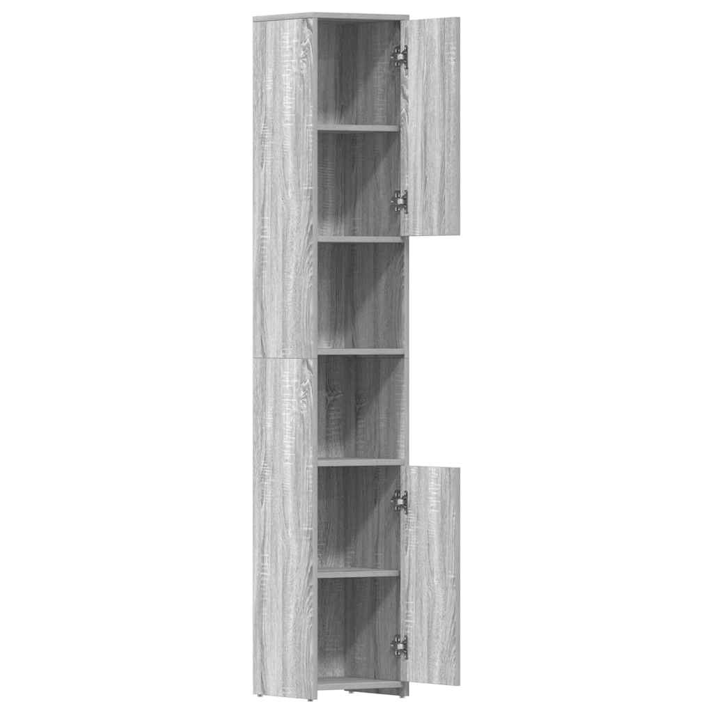Bathroom Cabinet Grey Sonoma 30x30x183.5 cm Engineered Wood