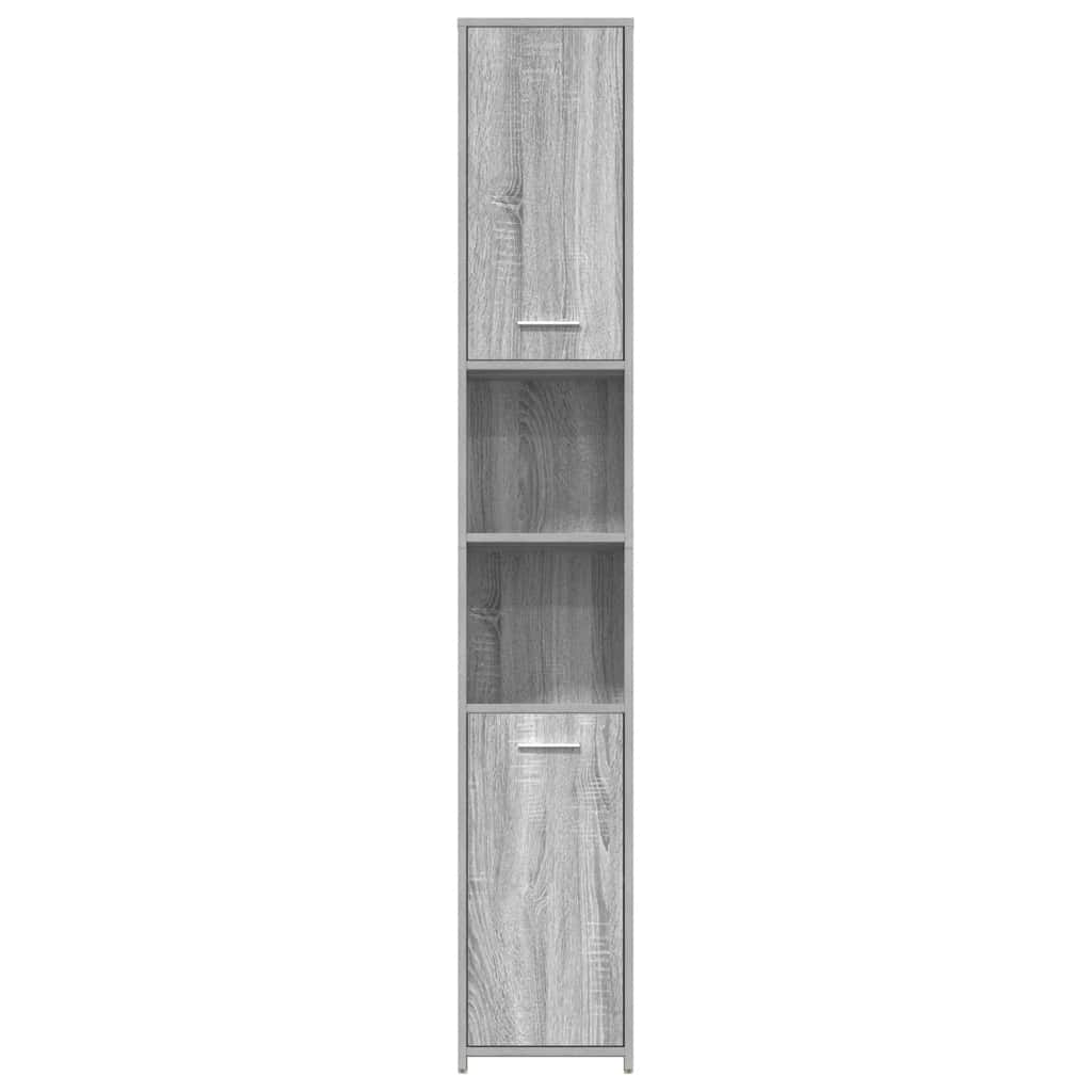 Bathroom Cabinet Grey Sonoma 30x30x183.5 cm Engineered Wood