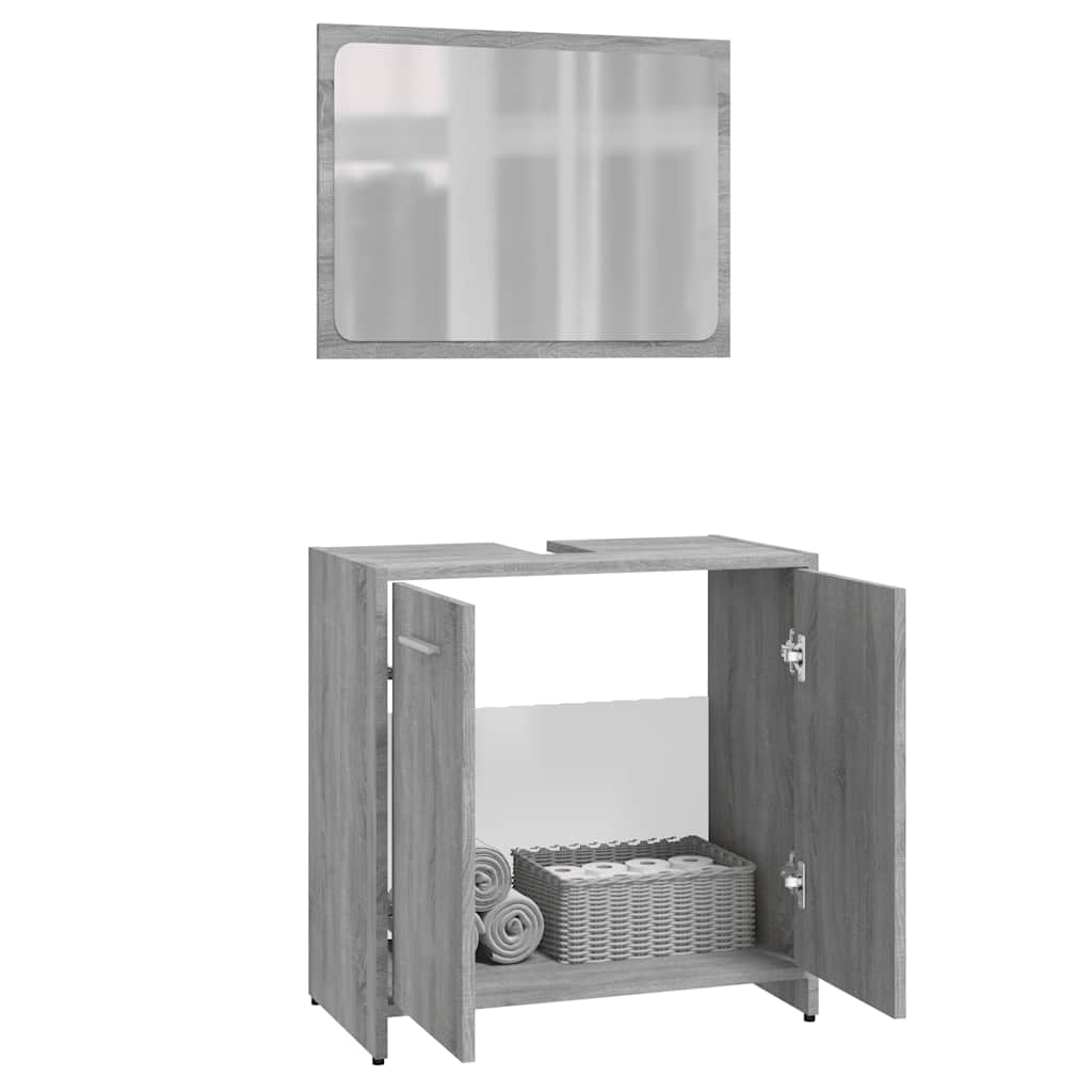 Bathroom Furniture Set Grey Sonoma Engineered Wood