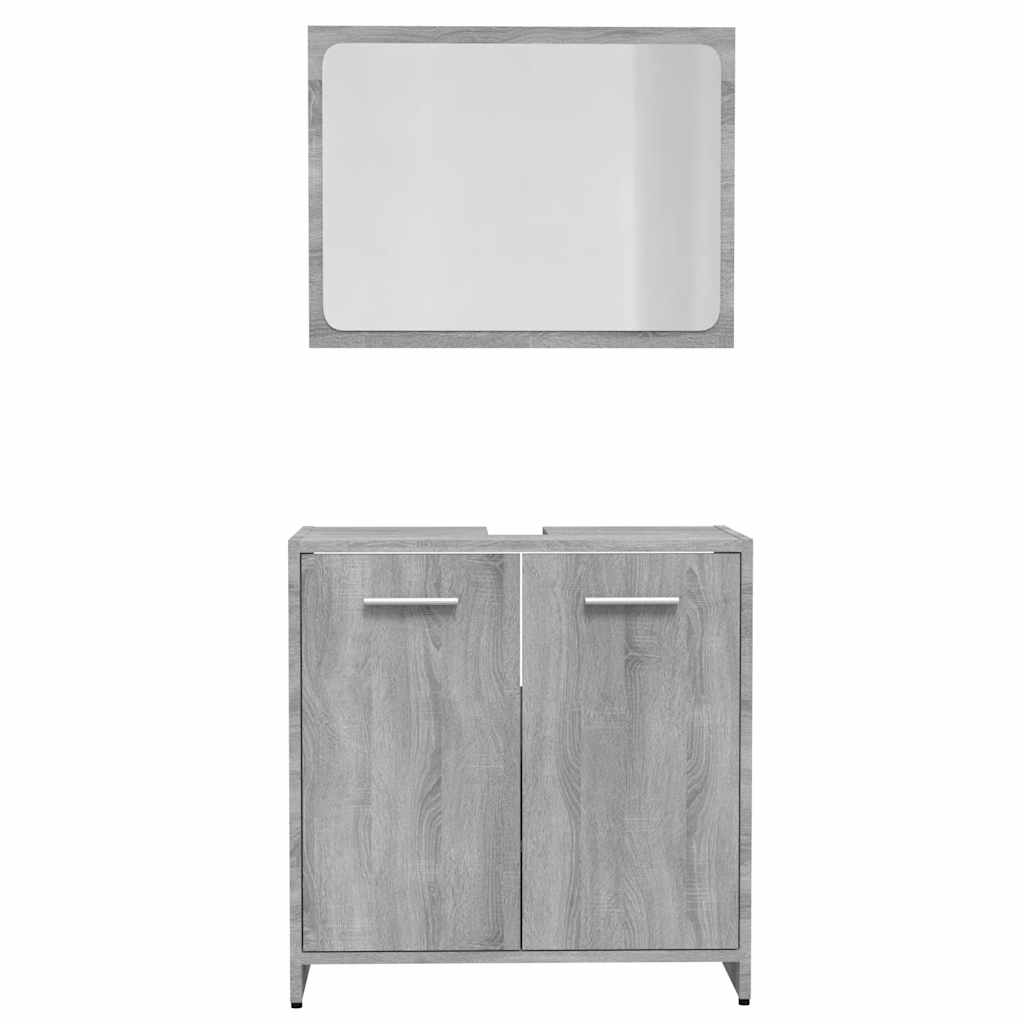 Bathroom Furniture Set Grey Sonoma Engineered Wood
