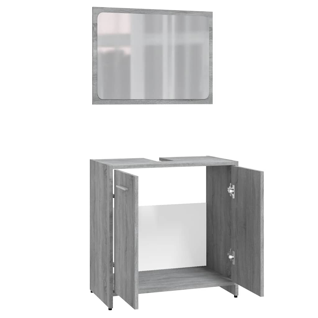 Bathroom Furniture Set Grey Sonoma Engineered Wood