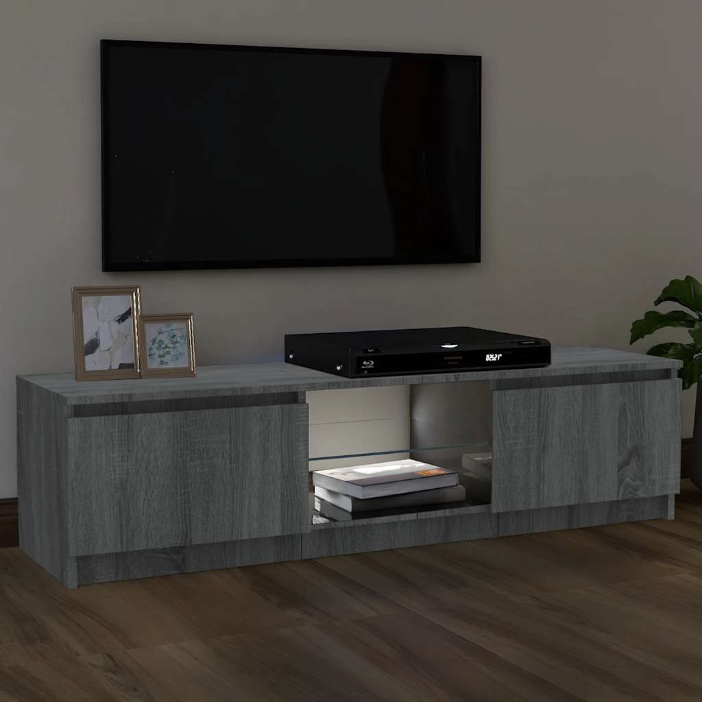 TV Cabinet with LED Lights Grey Sonoma 120x30x36 cm