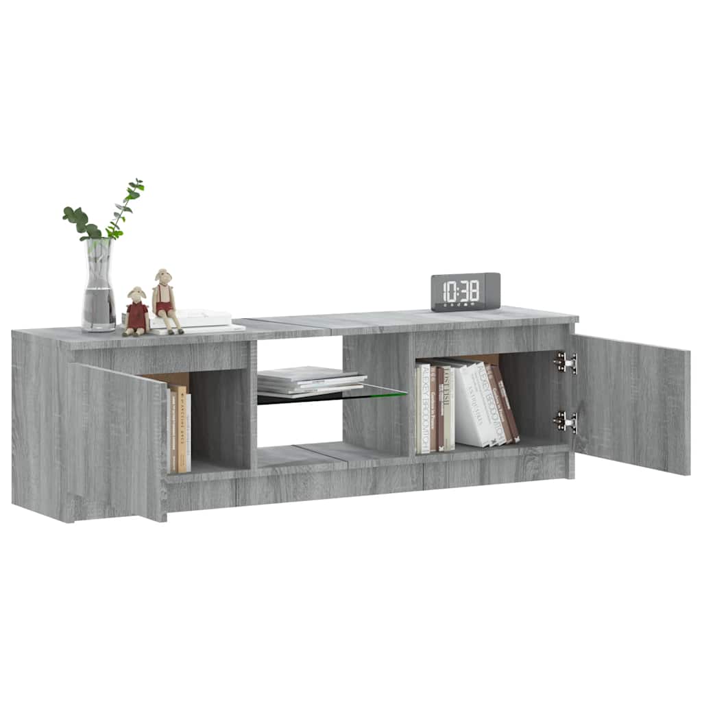 TV Cabinet with LED Lights Grey Sonoma 120x30x36 cm