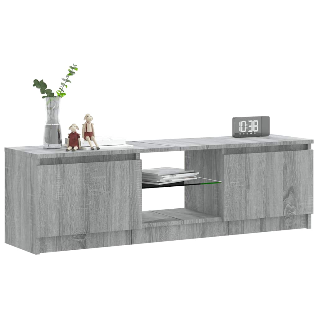TV Cabinet with LED Lights Grey Sonoma 120x30x36 cm