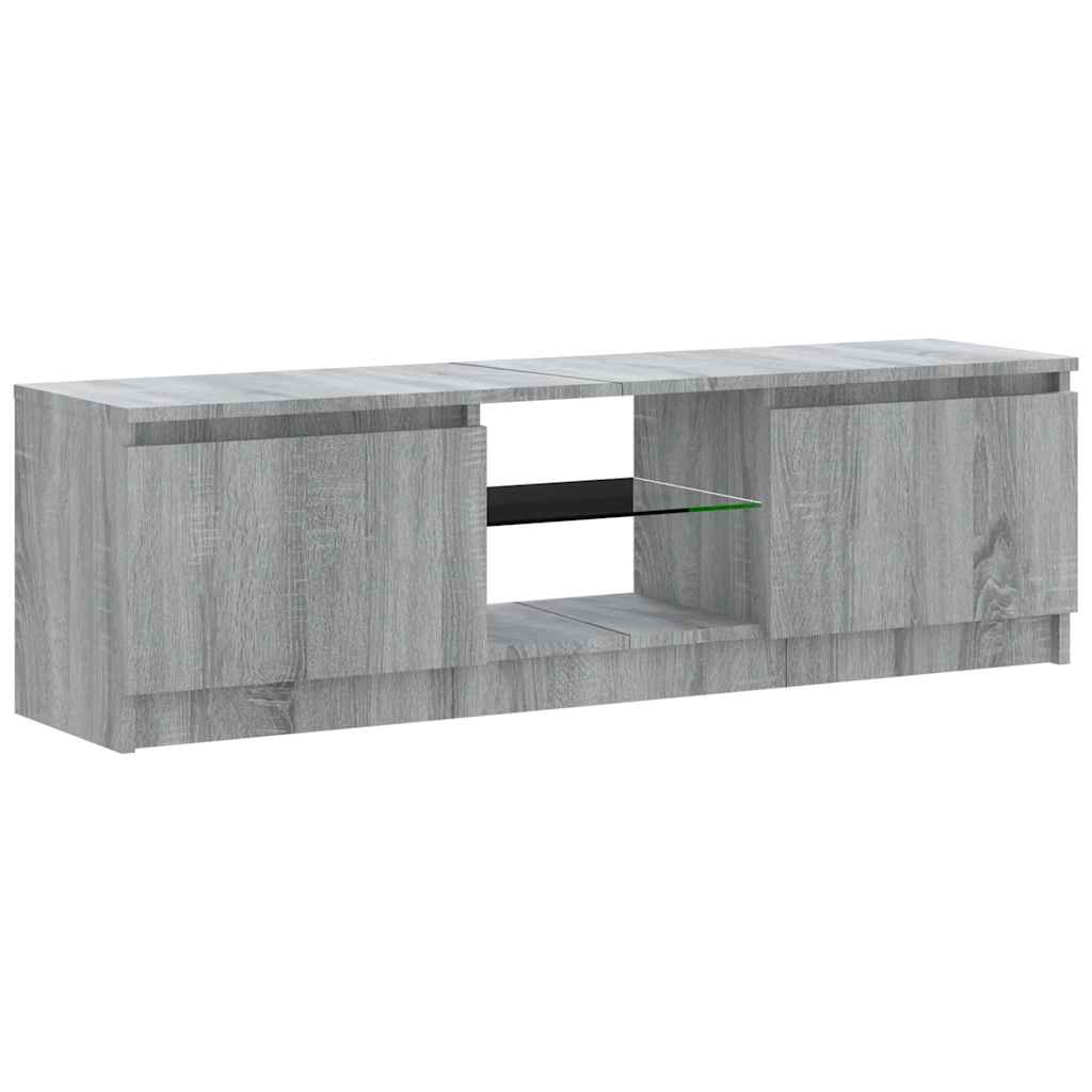 TV Cabinet with LED Lights Grey Sonoma 120x30x36 cm