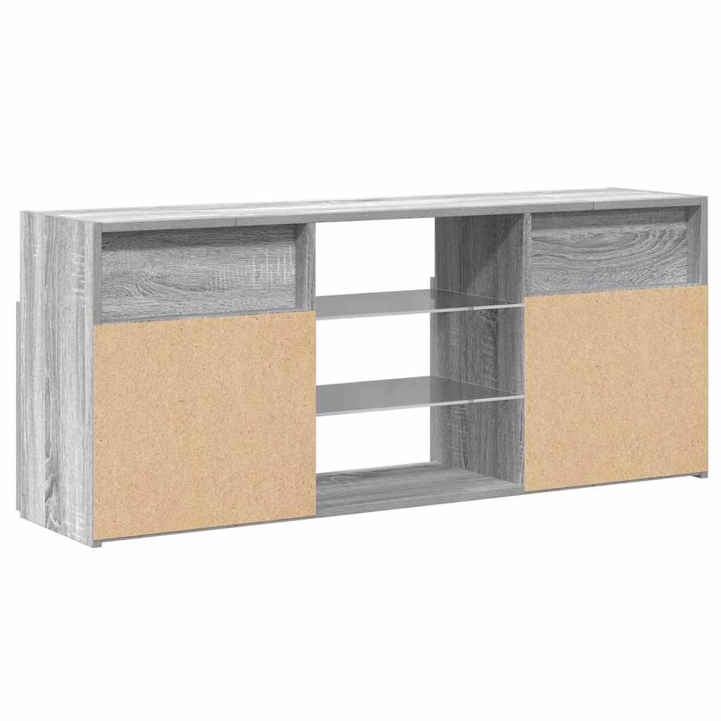 TV Cabinet with LED Lights Grey Sonoma 120x30x50 cm