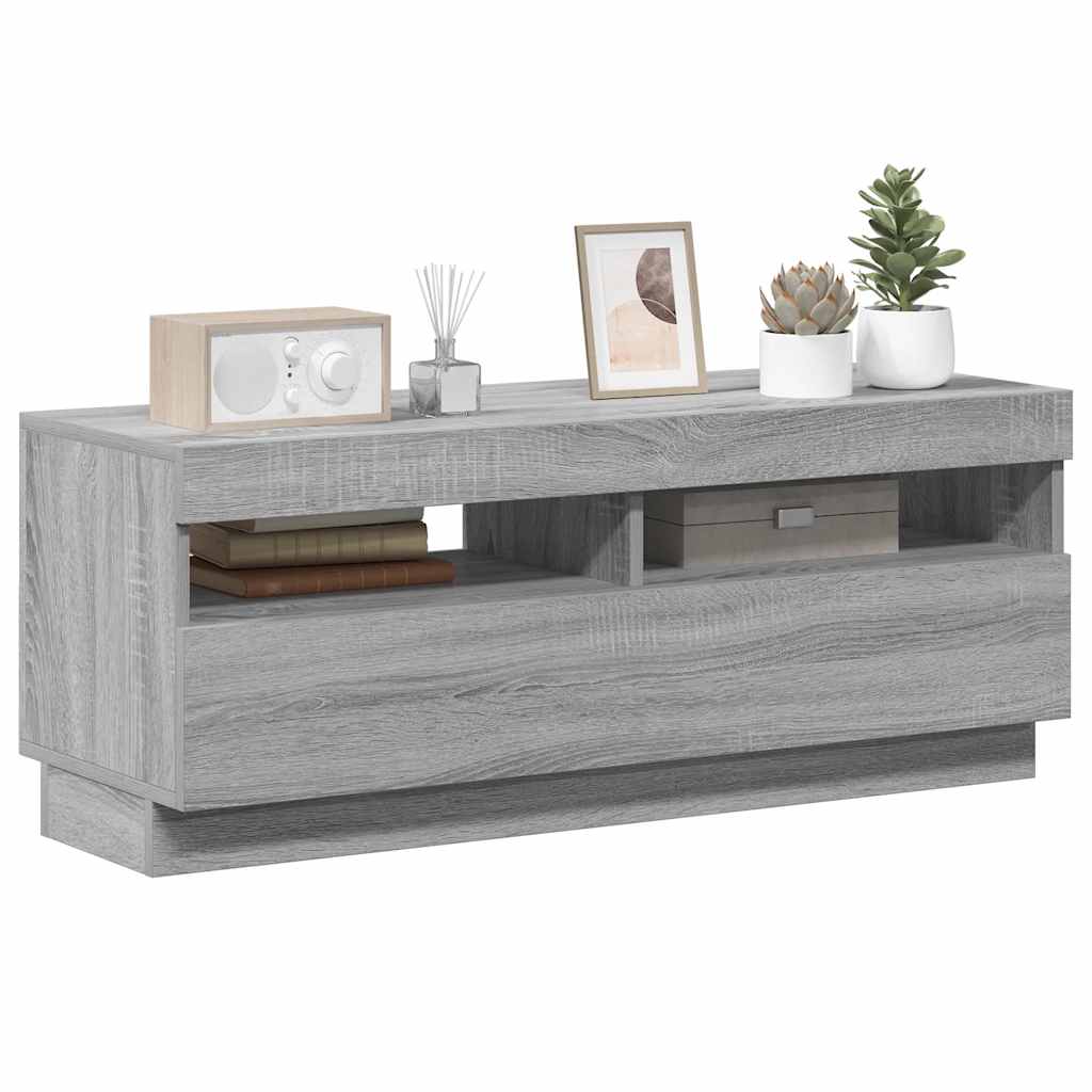 TV Cabinet with LED Lights Grey Sonoma 100x35x40 cm