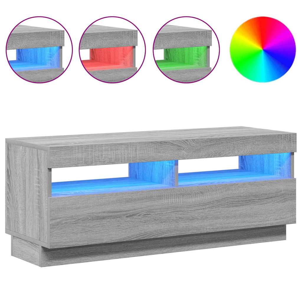 TV Cabinet with LED Lights Grey Sonoma 100x35x40 cm