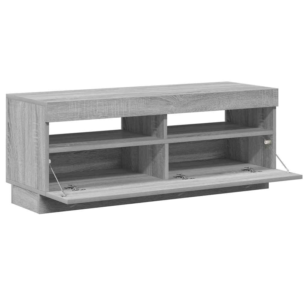 TV Cabinet with LED Lights Grey Sonoma 100x35x40 cm