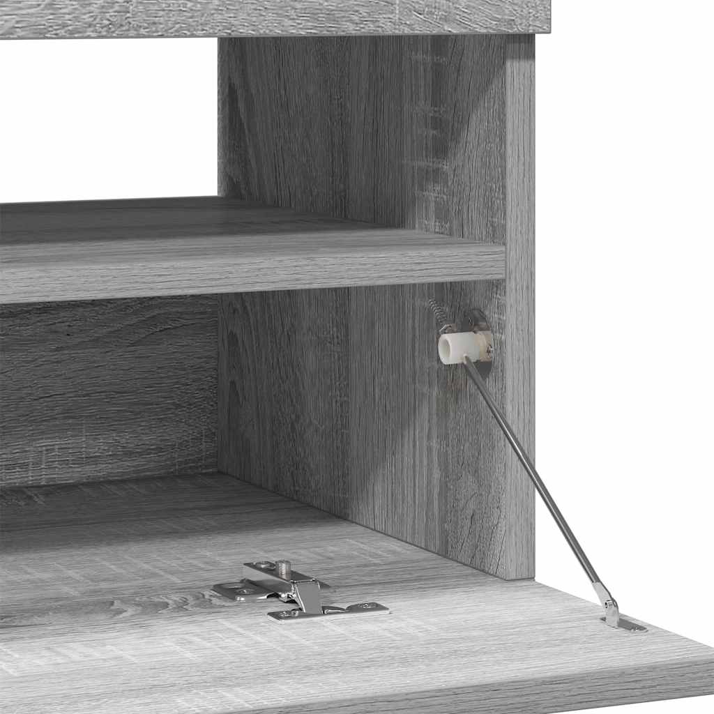 TV Cabinet with LED Lights Grey Sonoma 100x35x40 cm