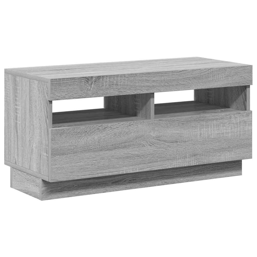 TV Cabinet with LED Lights Grey Sonoma 80x35x40 cm