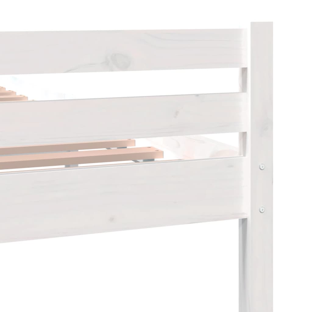Bed Frame without Mattress White Solid Wood 100x200 cm