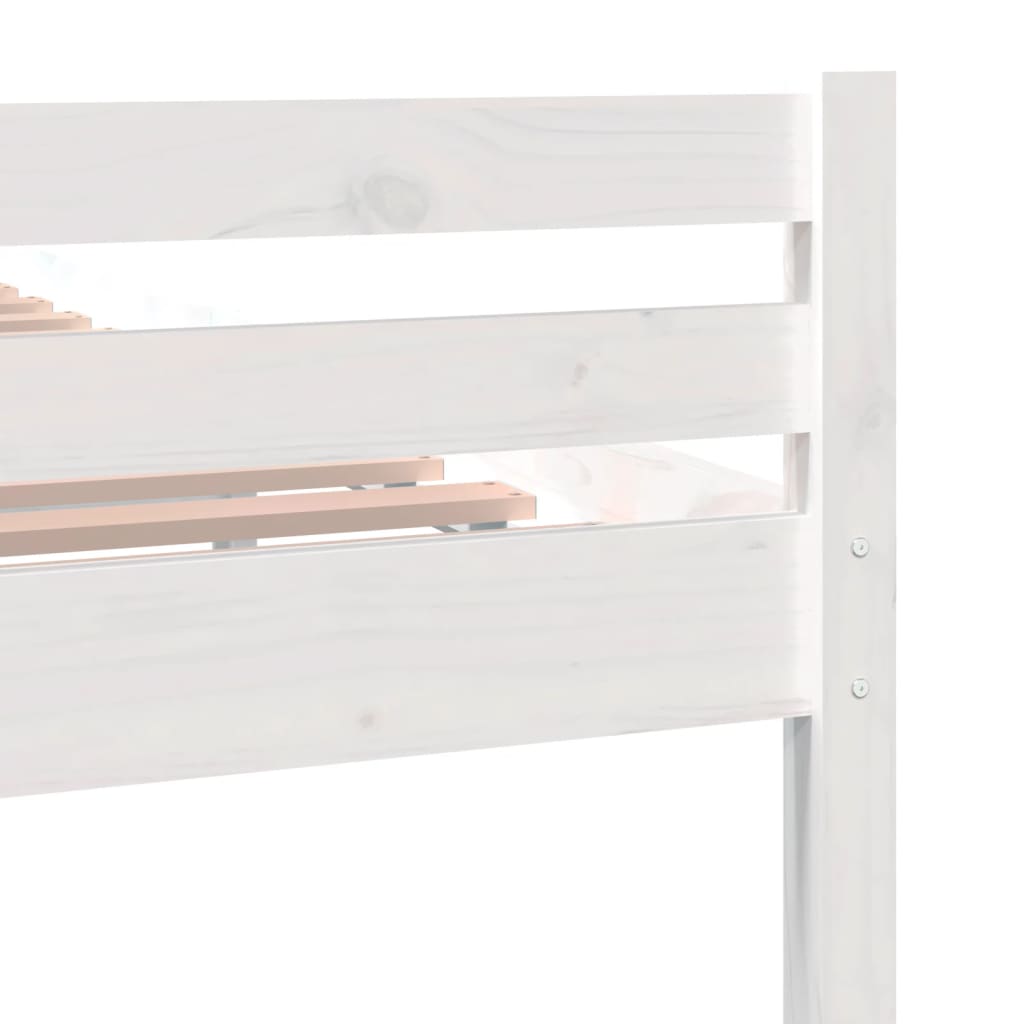 Bed Frame without Mattress White Solid Wood 180x200 cm Super King