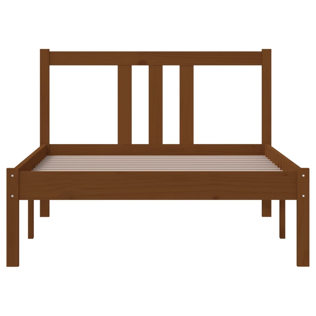 Bed Frame without Mattress Honey Brown Solid Wood 90x200 cm