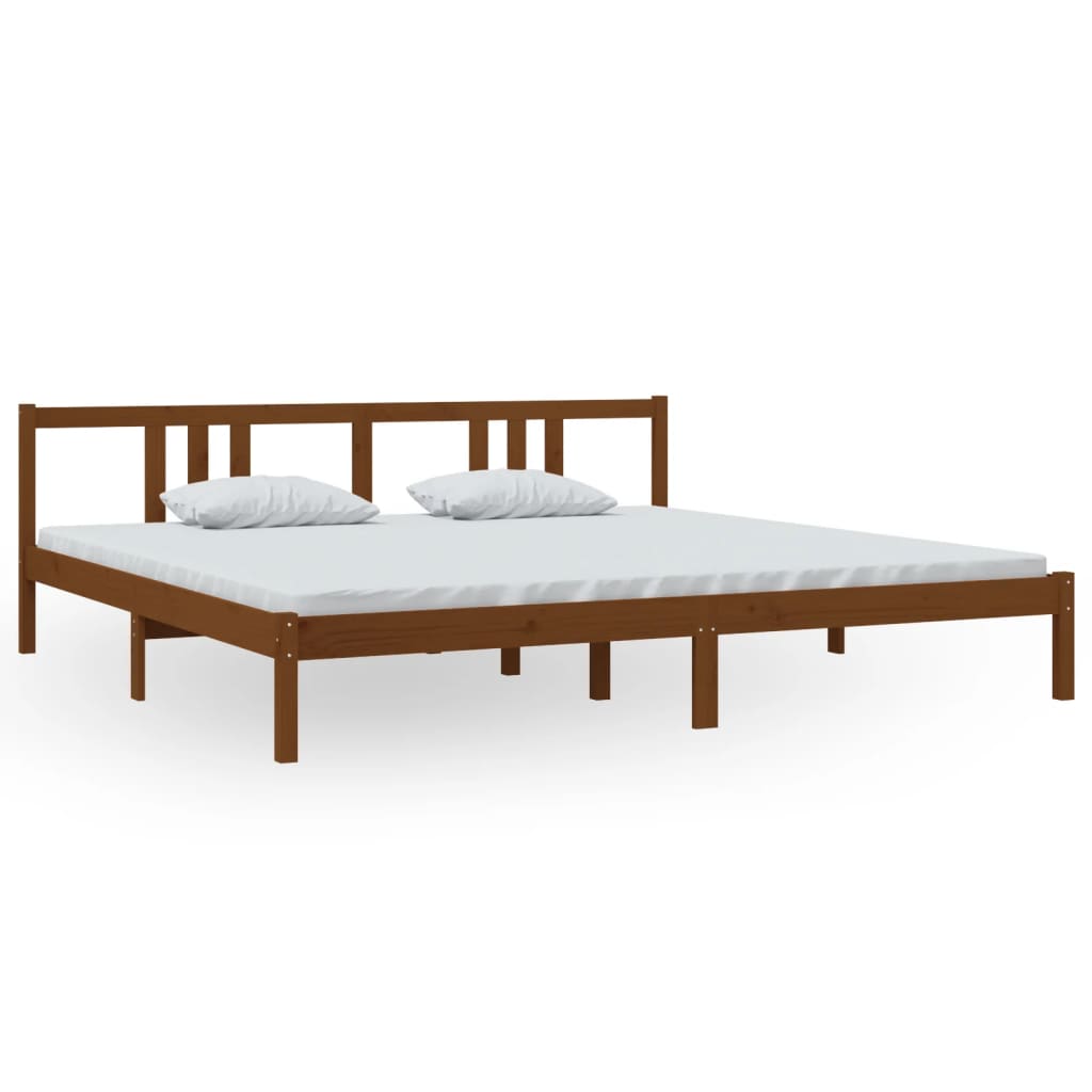 Bed Frame without Mattress Honey Brown Solid Wood 200x200 cm