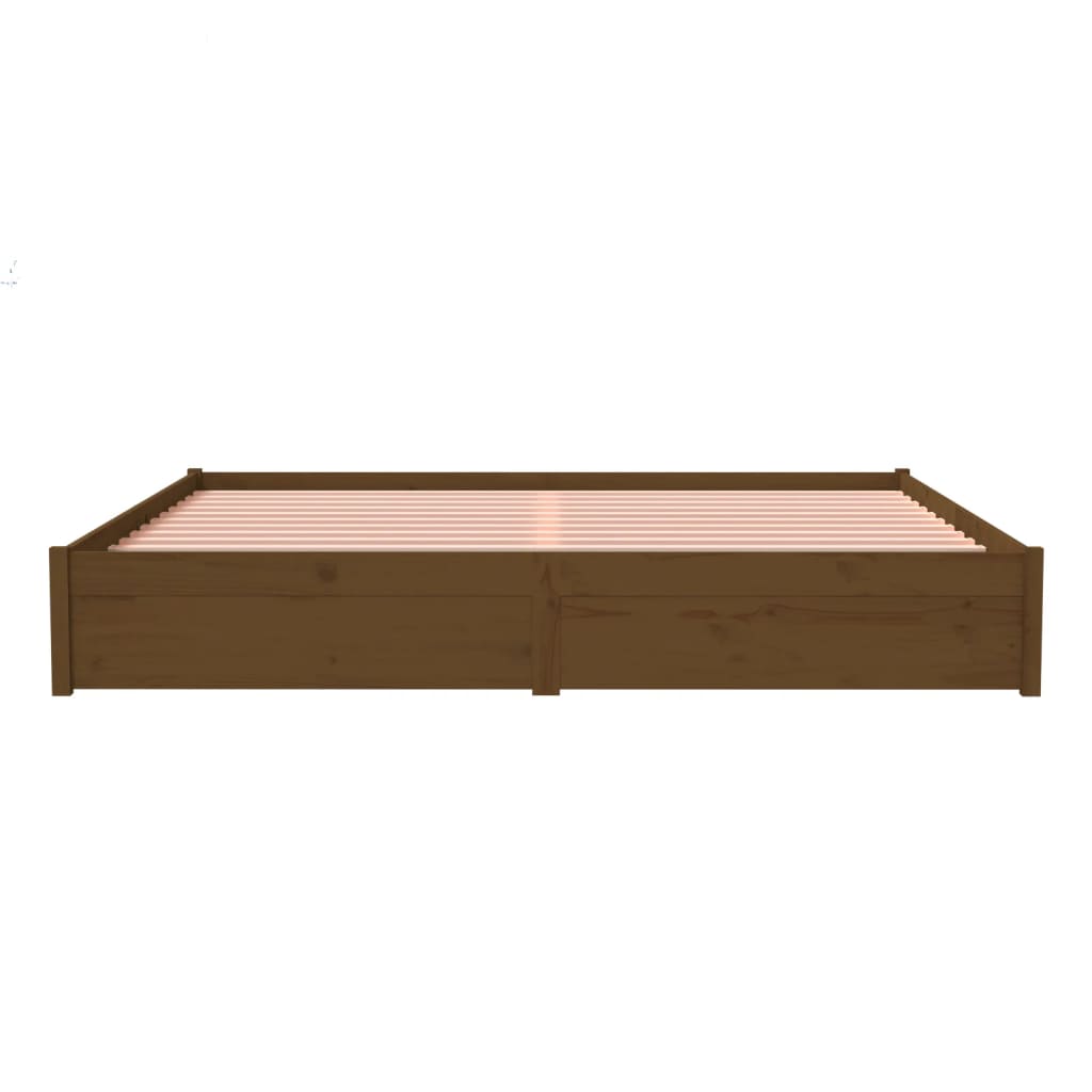 Bed Frame without Mattress Honey Brown Solid Wood 200x200 cm