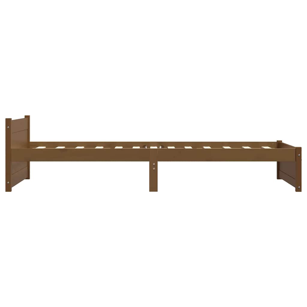 Bed Frame without Mattress Honey Brown Solid Wood 75x190 cm Small Single