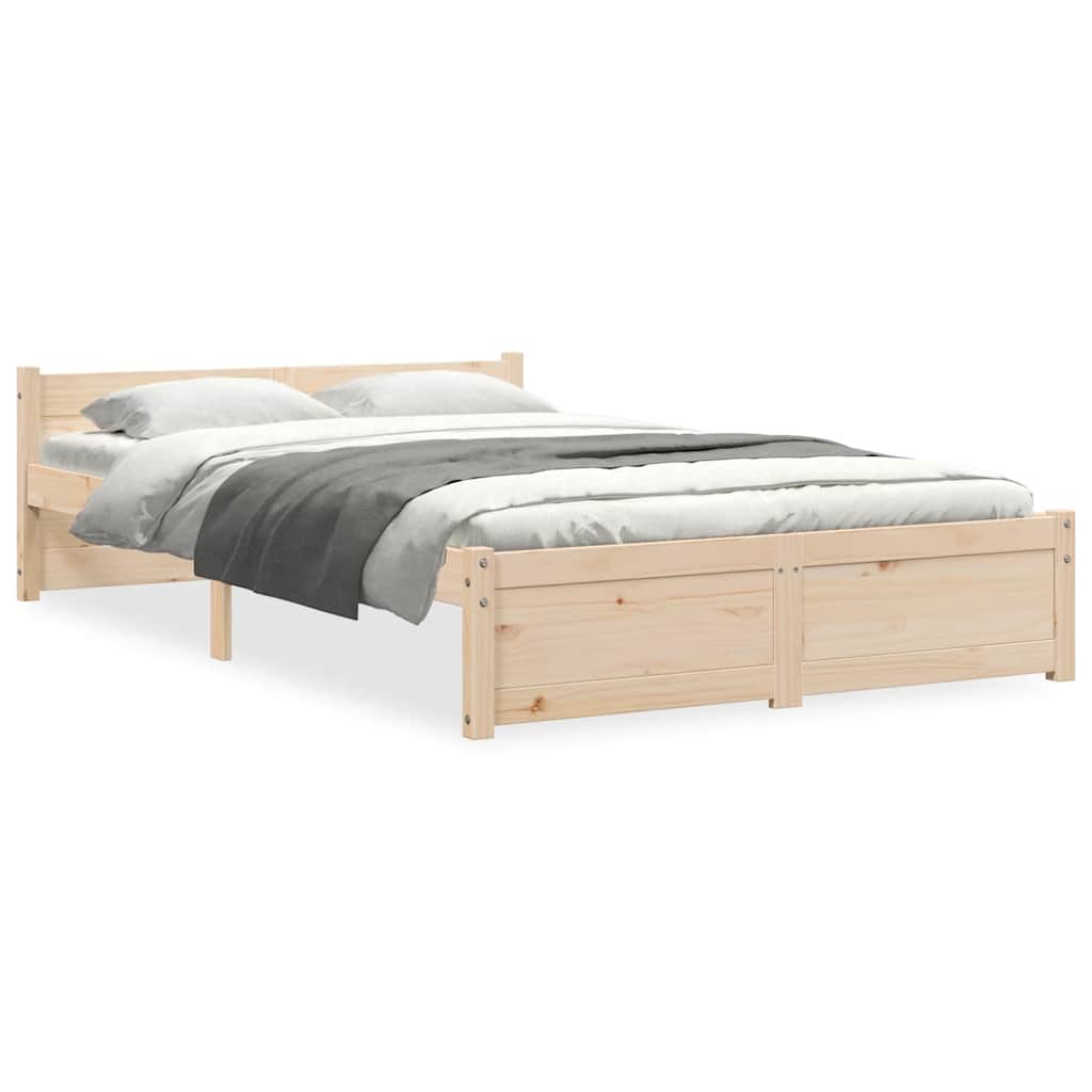 Bed Frame without Mattress Solid Wood 120x190 cm Small Double Small Double