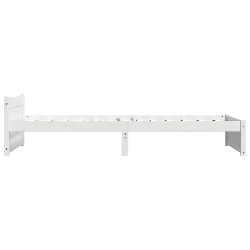 Bed Frame without Mattress White Solid Wood 90x200 cm