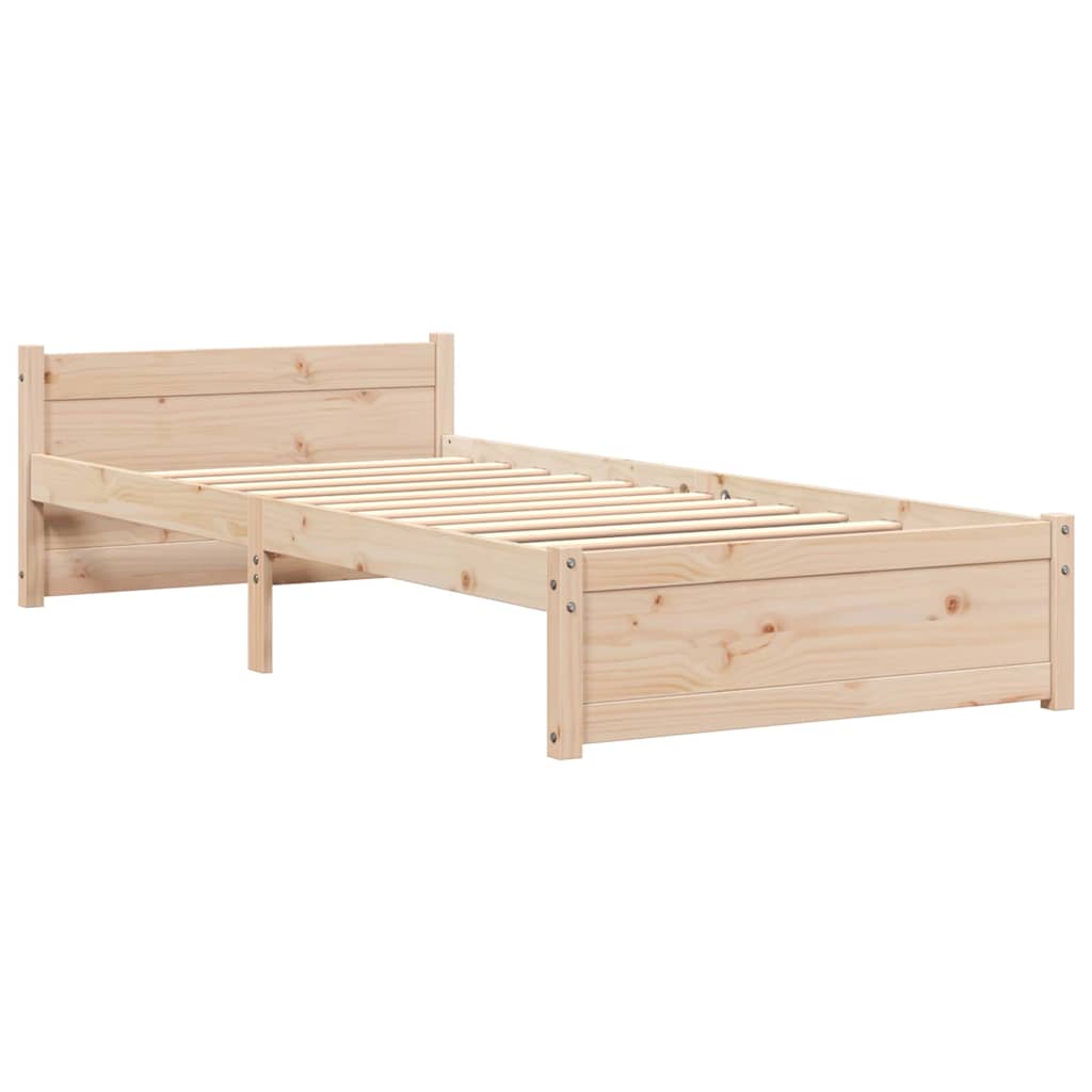 Bed Frame without Mattress Solid Wood 100x200 cm