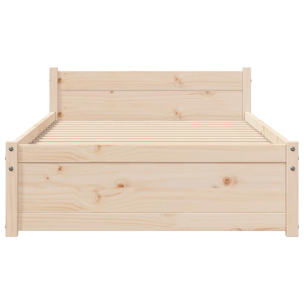 Bed Frame without Mattress Solid Wood 100x200 cm
