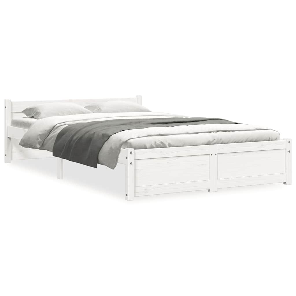 Bed Frame without Mattress White Solid Wood 120x200 cm