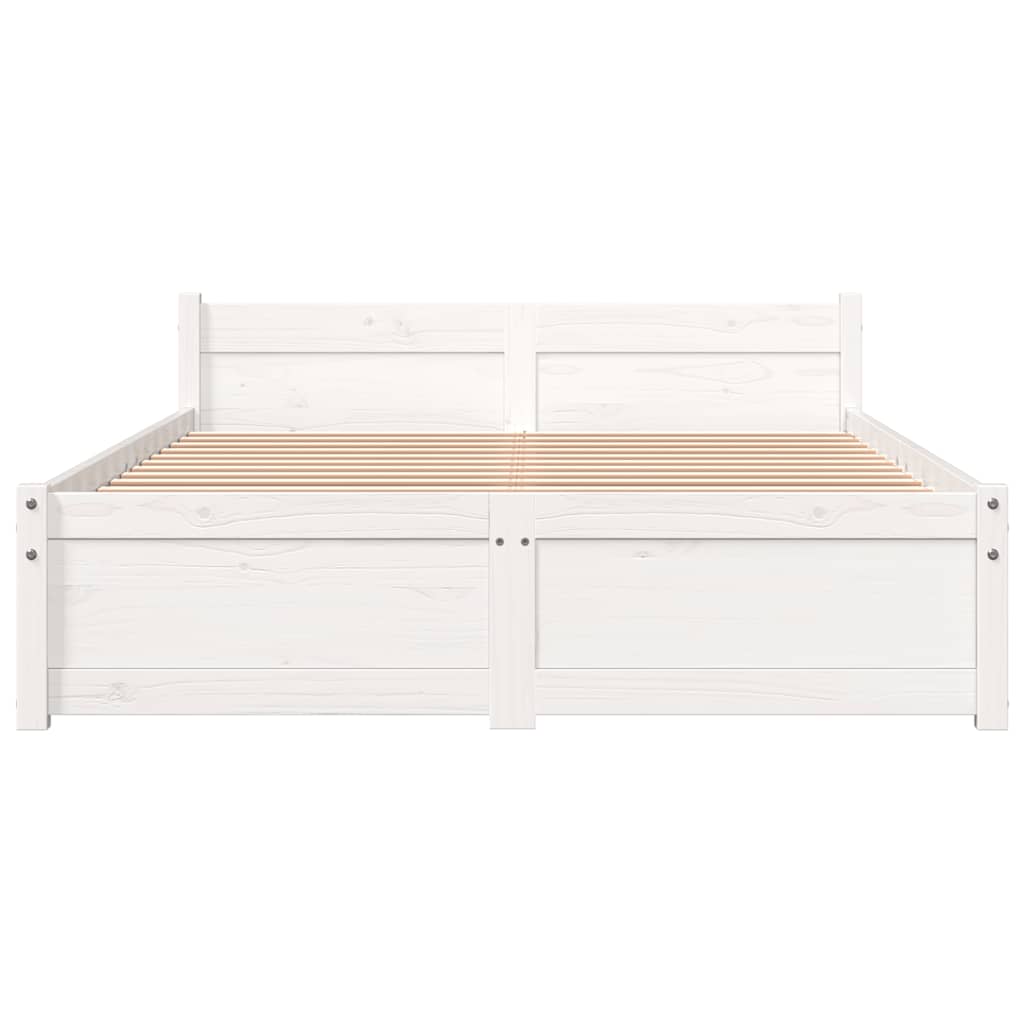 Bed Frame without Mattress White Solid Wood 120x200 cm