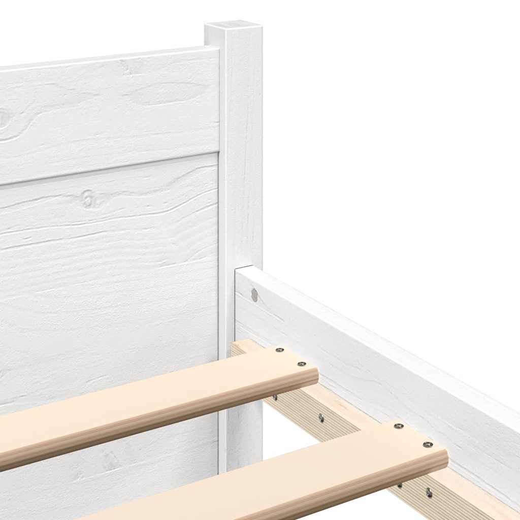 Bed Frame without Mattress White Solid Wood 120x200 cm