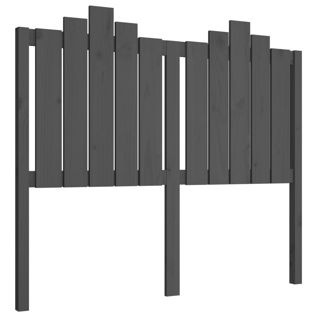 Bed Headboard Grey 126x4x110 cm Solid Wood Pine