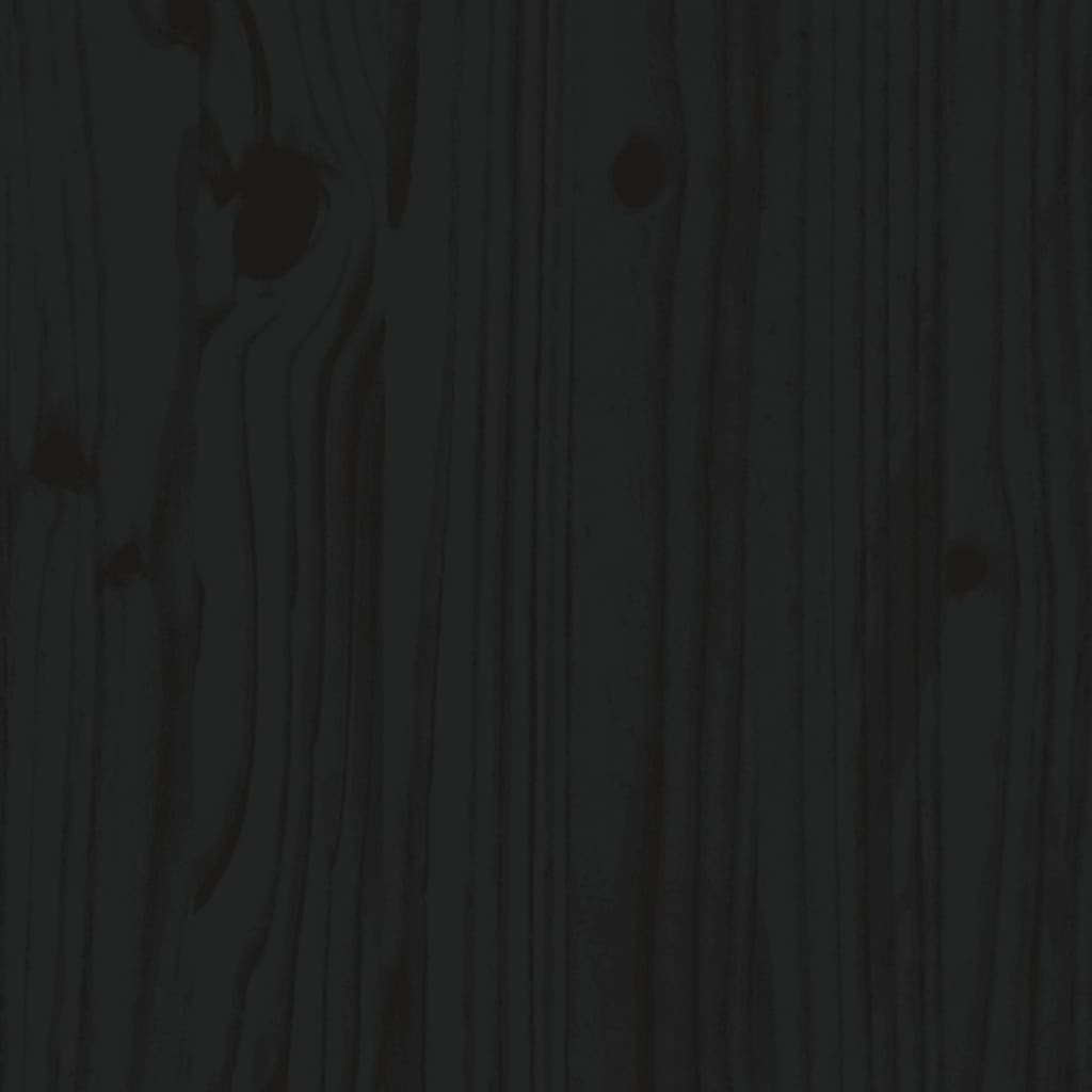Bed Headboard Black 206x6x101 cm Solid Wood Pine