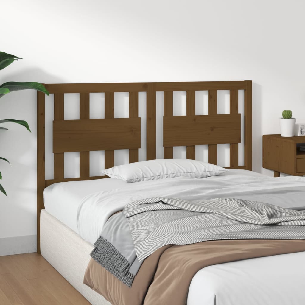 Bed Headboard Honey Brown 125.5x4x100 cm Solid Wood Pine