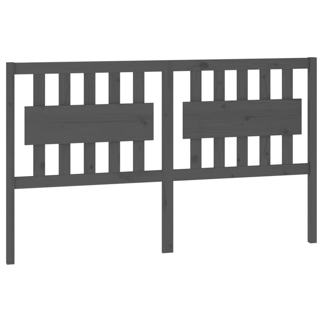 Bed Headboard Grey 165.5x4x100 cm Solid Wood Pine