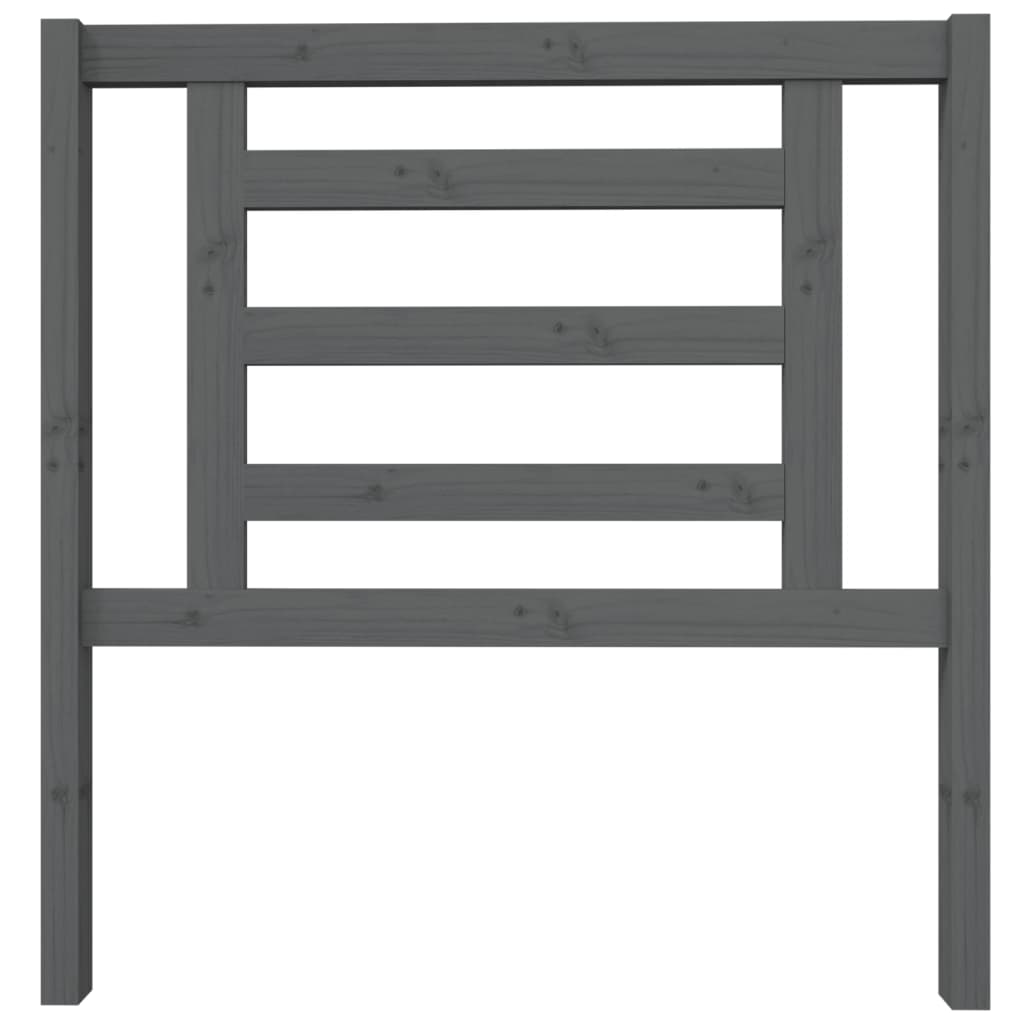 Bed Headboard Grey 96x4x100 cm Solid Wood Pine