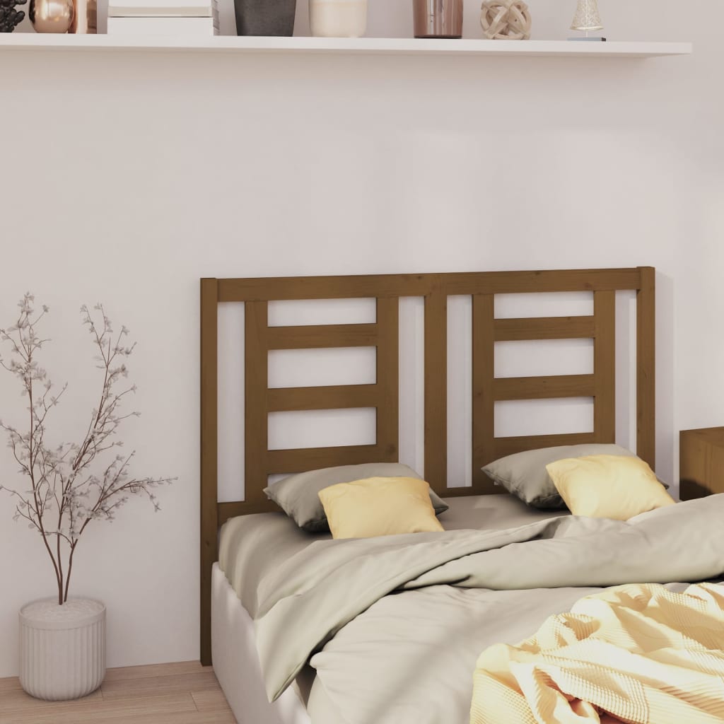 Bed Headboard Honey Brown 126x4x100 cm Solid Wood Pine
