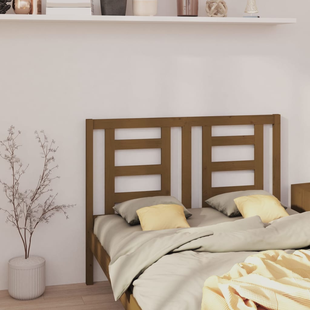 Bed Headboard Honey Brown 126x4x100 cm Solid Wood Pine