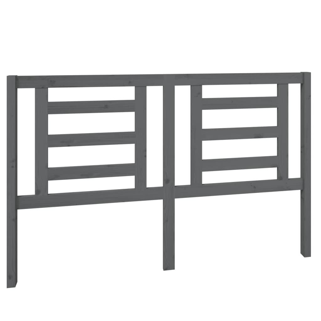 Bed Headboard Grey 156x4x100 cm Solid Pine Wood