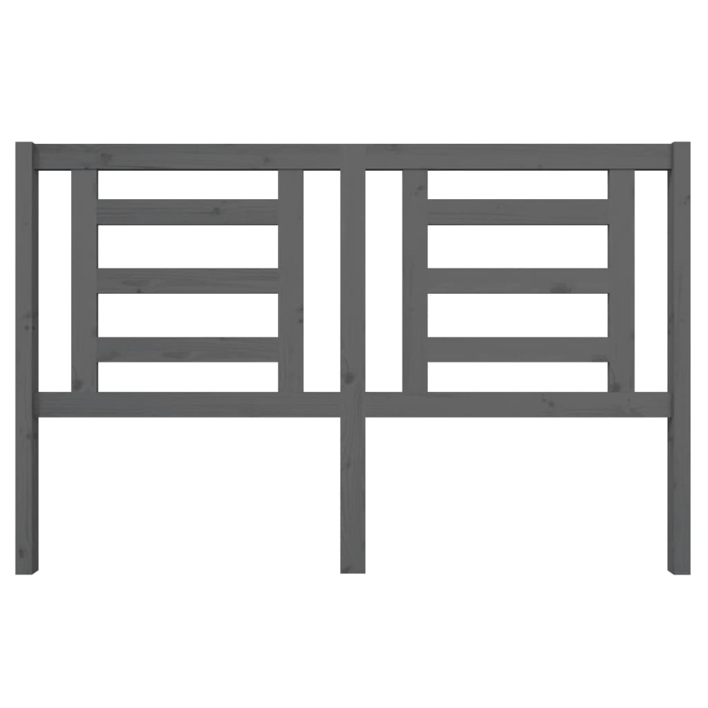 Bed Headboard Grey 156x4x100 cm Solid Pine Wood