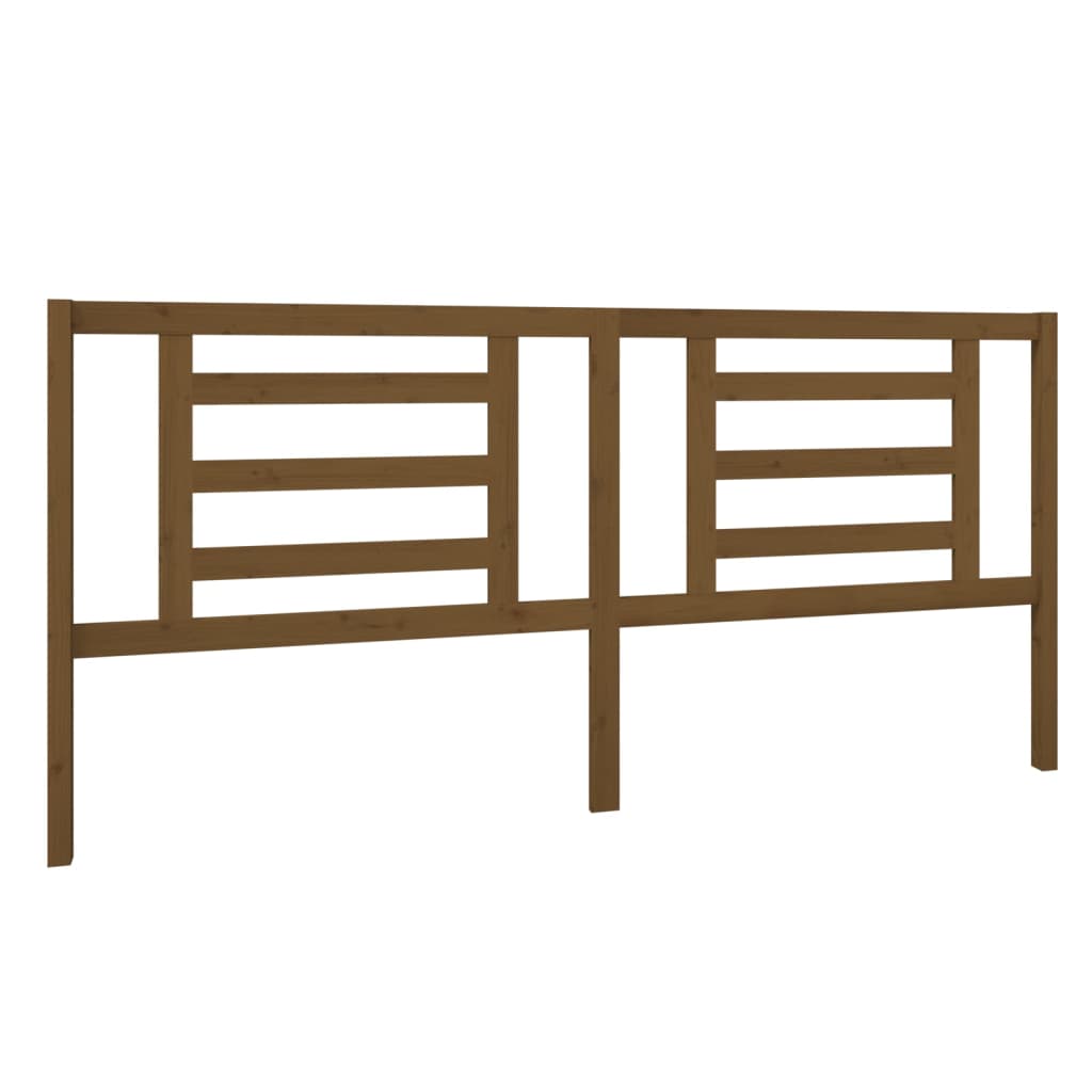 Bed Headboard Honey Brown 206x4x100 cm Solid Pine Wood
